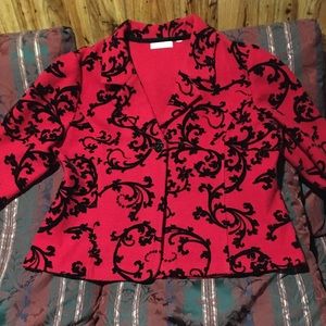 Ladies Coldwater Creek Jacket. Size XL Red/Black